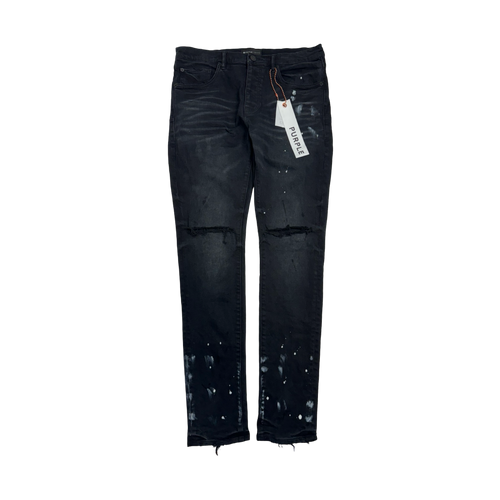 Purple Brand P001 Splatter Slim Fit Jeans Black (USED) | Vintage Clothing Store Canada