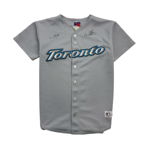 (S) Vintage MLB Toronto Blue Jays Jersey Grey | Vintage Clothing Store Canada