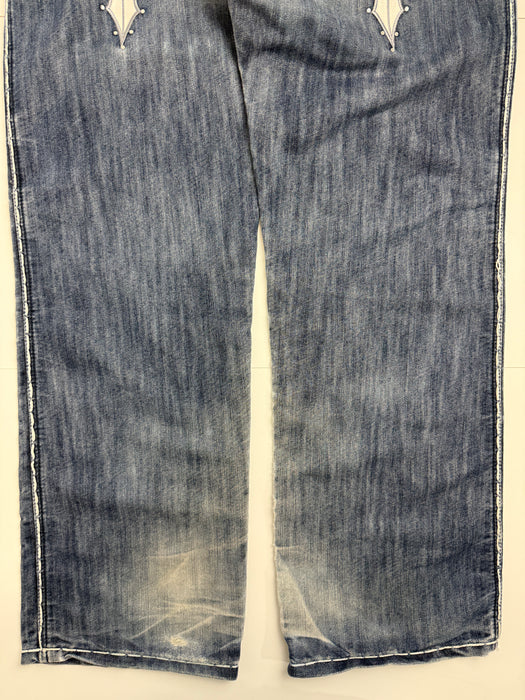 Direct Blue Creative Connoisseurs Y2K Denim Pants | Vitnage Clothing Store Canada