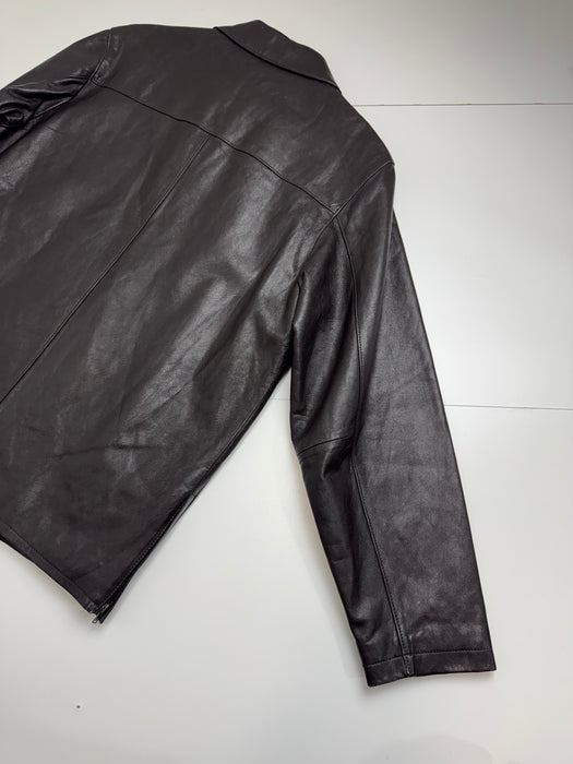 Vintage Balenciaga BB Paris Leather Jacket Brown | Vitnage Clothing Store Canada