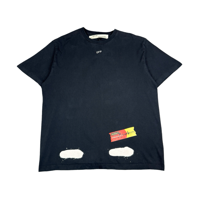Off White x SSENSE Diagonal Spray Paint Tee Black (USED)