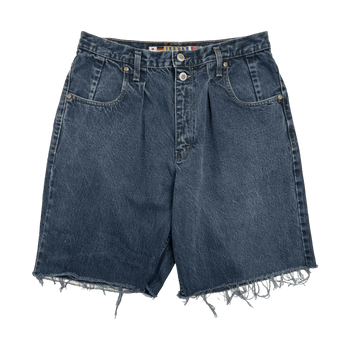 (32) Vintage Ikeda Dark Denim Cut-Out Shorts