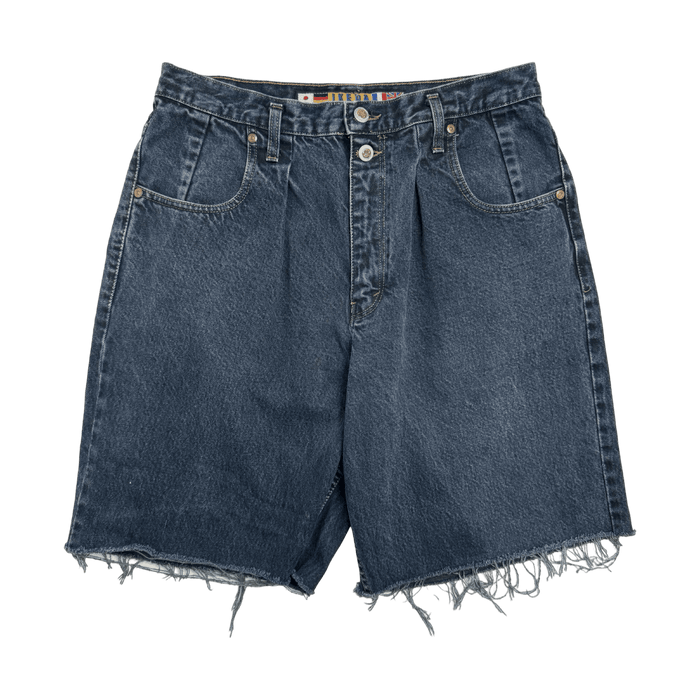 (32) Vintage Ikeda Dark Denim Cut-Out Shorts | Vitnage Clothing Store Canada