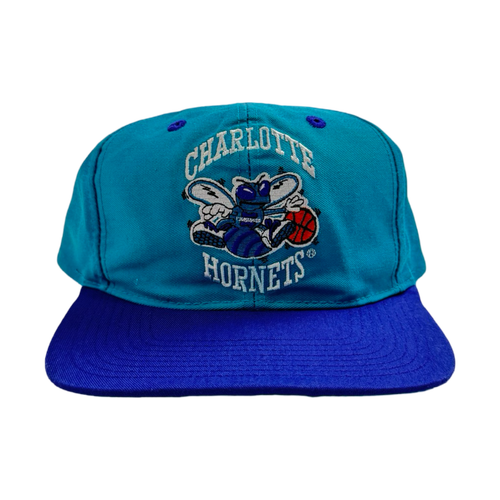 Vintage Charlotte Hornets Snapback Hat Blue | Vintage Clothing Store Canada