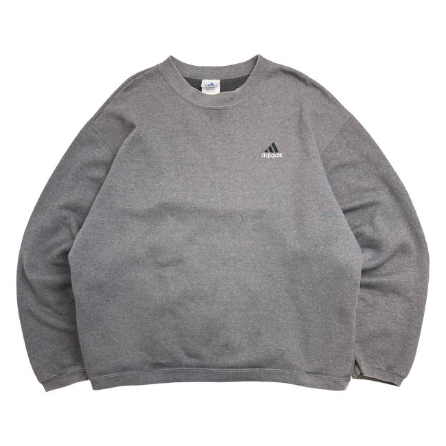 Vintage 1990s Adidas Chest Logo Sweatshirt Dark Grey