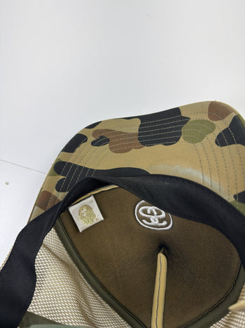 BAPE x Stussy Trucker Mesh Hat Green (USED)