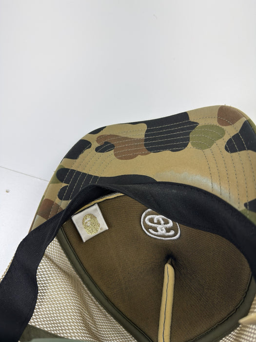 BAPE x Stussy Trucker Mesh Hat Green (USED) | Vitnage Clothing Store Canada
