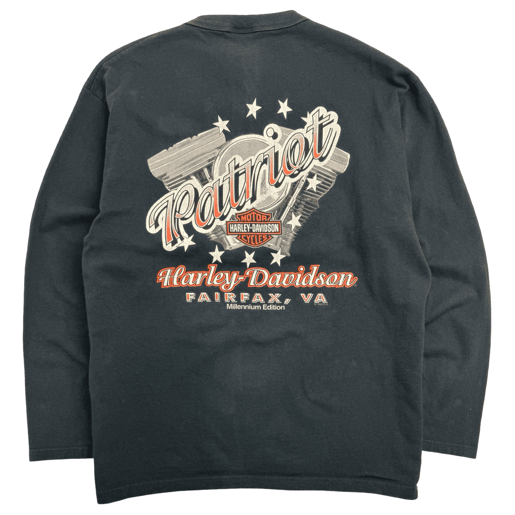 Vintage 1999 Harley Davidson Patriot L/S Tee Black