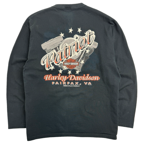 Vintage 1999 Harley Davidson Patriot L/S Tee Black | Vintage Clothing Store Canada
