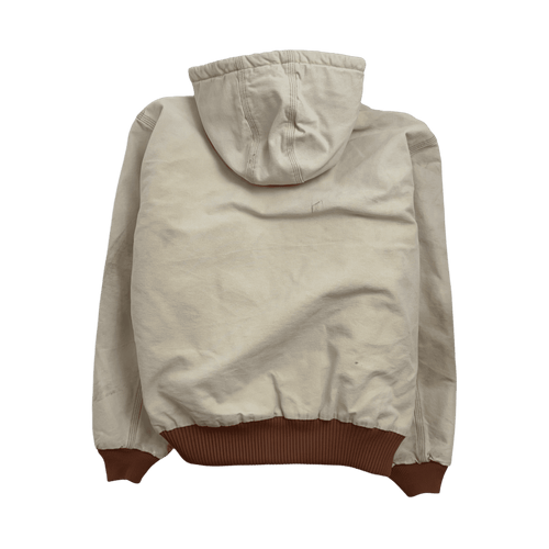 Vintage 90s Carhartt Insulated Hooded Jacket Beige | Vintage Clothing Store Canada