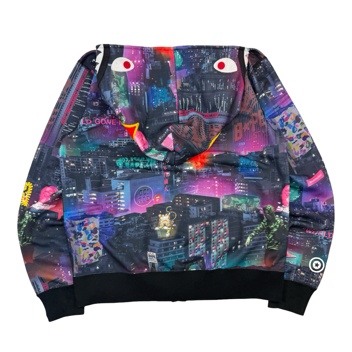 BAPE Neon Tokyo Full Zip Hoodie (USED) | Vitnage Clothing Store Canada