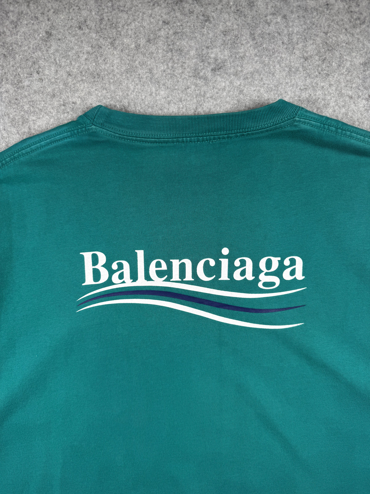 Balenciaga Political Campaign Tee Teal (USED)