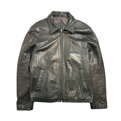 (M) Vintage Baracuta Leather Jacket Black | Vintage Clothing Store Canada