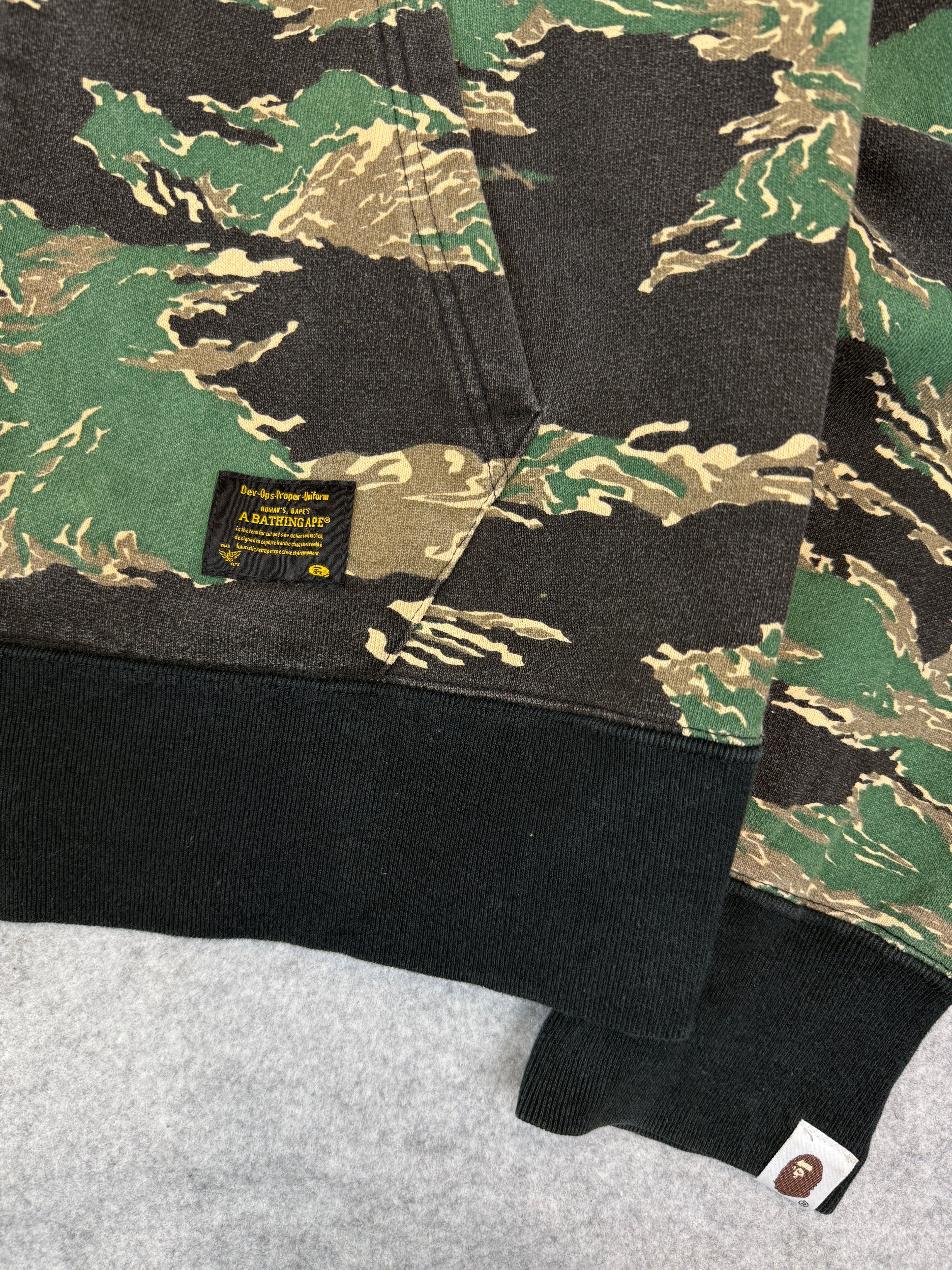 BAPE Shark Tiger Camo Full Zip Hoodie Green (USED)