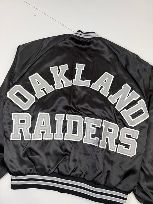Vintage Oakland Raiders Satin Bomber Jacket Black | Vitnage Clothing Store Canada