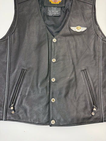 Vintage Harley Davidson 100th Anniversary Leather Vest Black