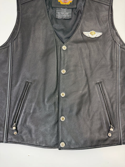 Vintage Harley Davidson 100th Anniversary Leather Vest Black | Vitnage Clothing Store Canada