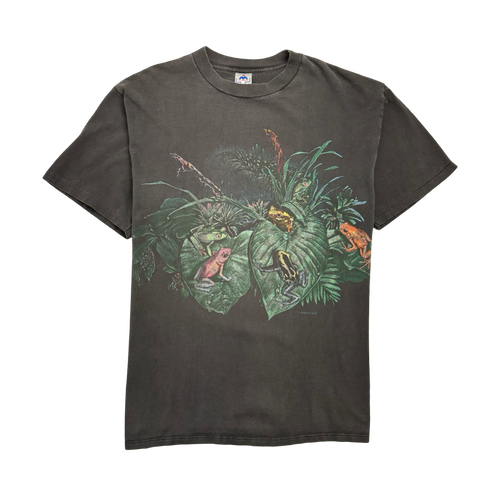 (L) Vintage 90s Nature Frog Tee Faded Black | Vintage Clothing Store Canada