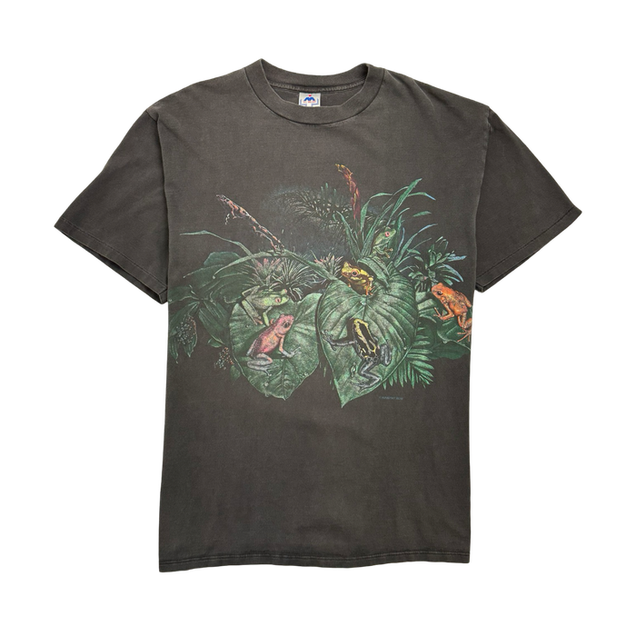 (L) Vintage 90s Nature Frog Tee Faded Black | Vitnage Clothing Store Canada