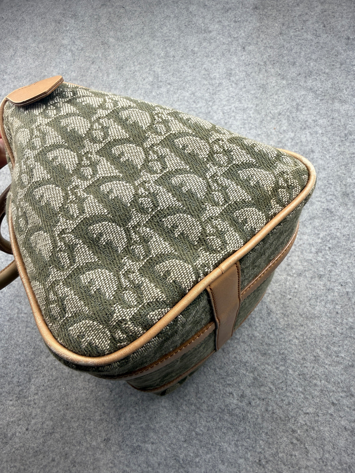 Christian Dior Diorissimo Canvas Boston Bag Green