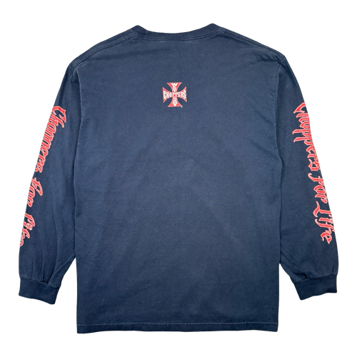 Vintage West Coast Choppers Script Sleeve Logo L/S Tee Navy/Red | Vintage Clothing Store Canada