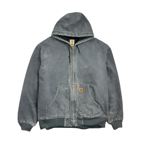 (XXL) Vintage Carhartt Hooded Zip Jacket Faded Blue | Vintage Clothing Store Canada