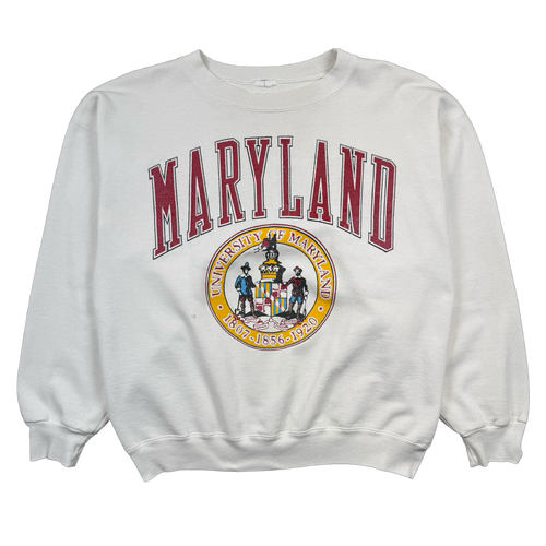 Vintage Maryland Sweatshirt White | Vintage Clothing Store Canada