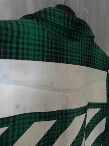 Off-White Diagonal Plaid Flannel Green (USED)