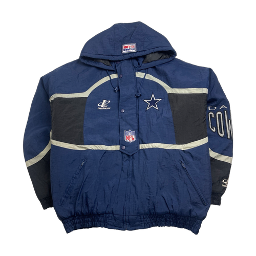 (XL) Vintage Logo Athletic Dallas Cowboys Hooded Jacket | Vintage Clothing Store Canada