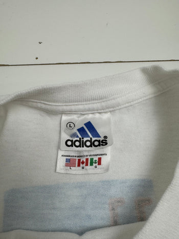 Vintage 90s Adidas Soccer Tee White