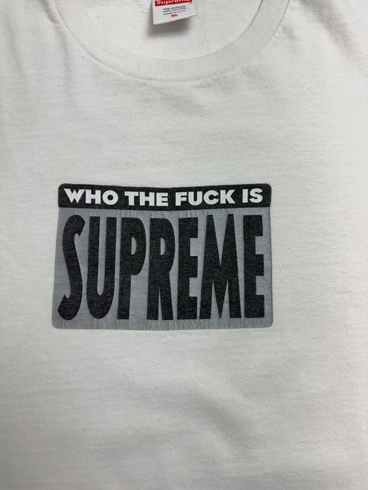 Supreme Who The Fuck Tee White (USED) | Vitnage Clothing Store Canada