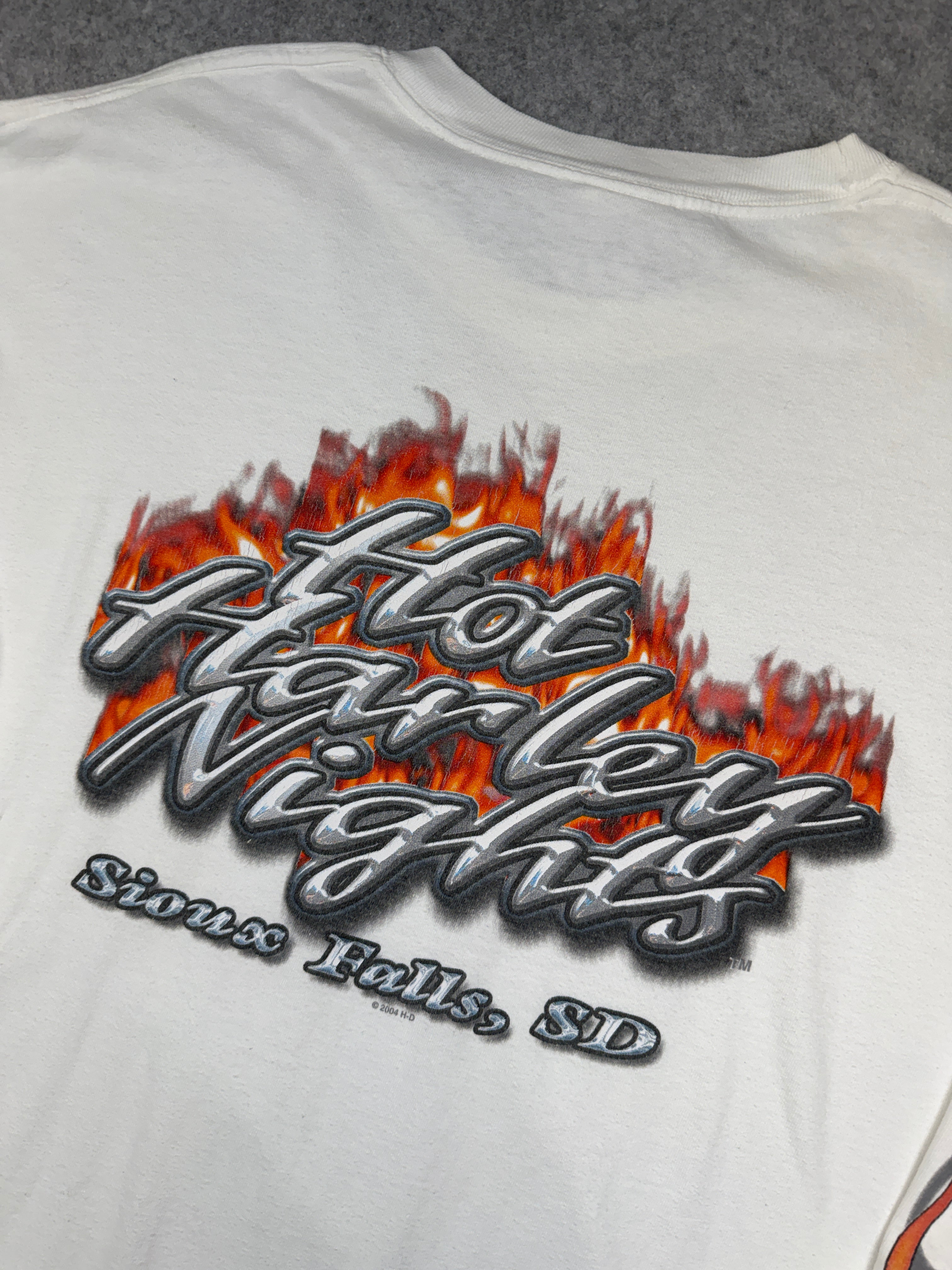 Vintage Harley Davidson Hot Harley Nights L/S Tee White