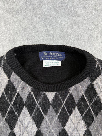Women’s Vintage Burberry Argyle Cashmere Sweatshirt