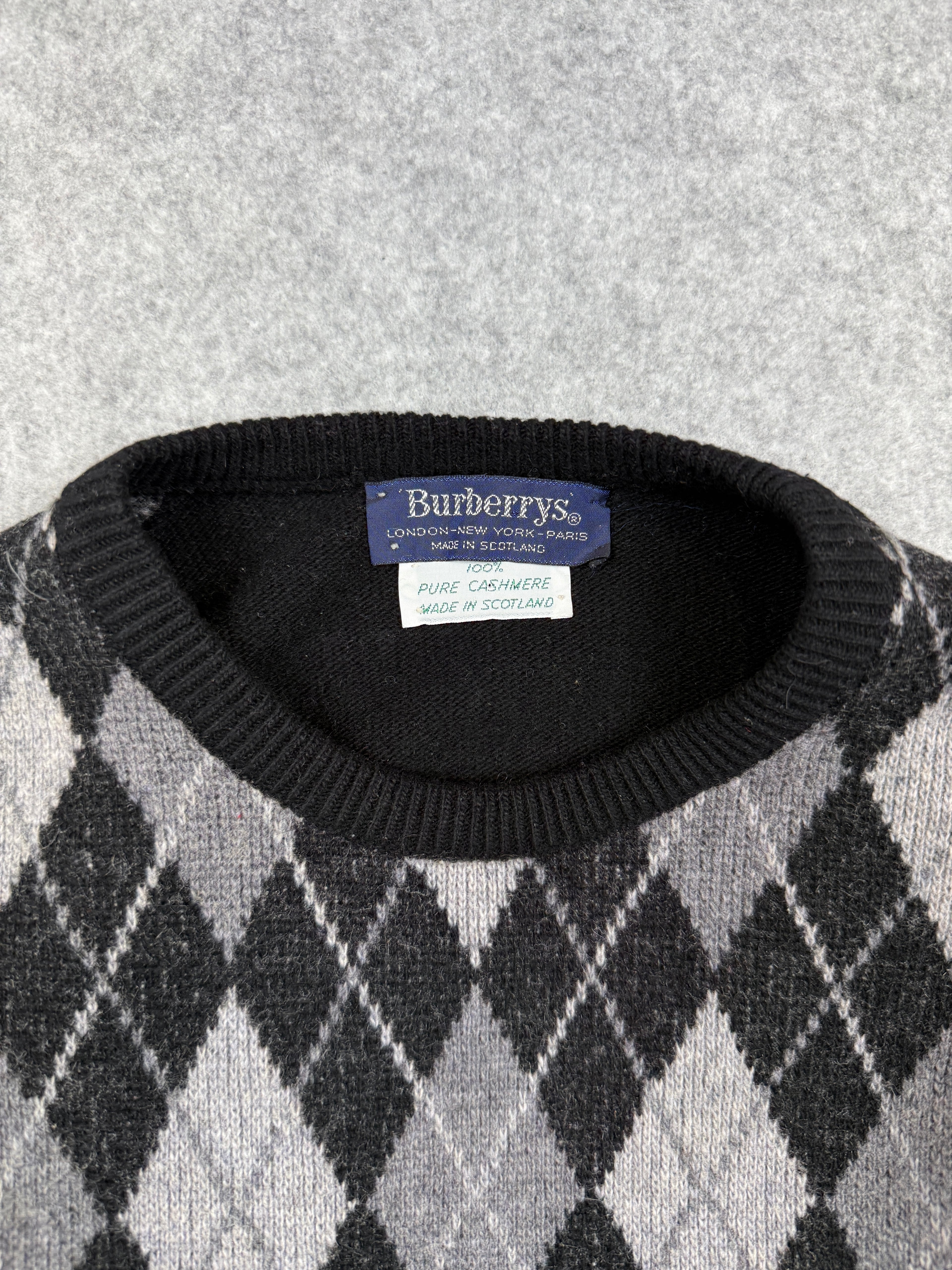 Women’s Vintage Burberry Argyle Cashmere Sweatshirt