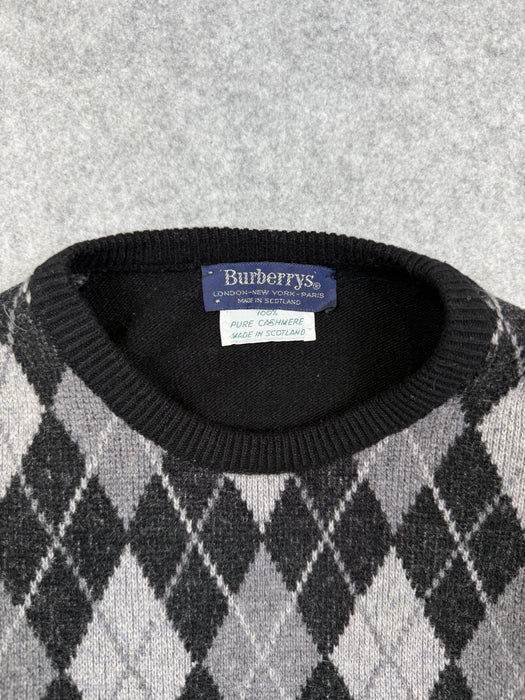 Women’s Vintage Burberry Argyle Cashmere Sweatshirt | Vitnage Clothing Store Canada