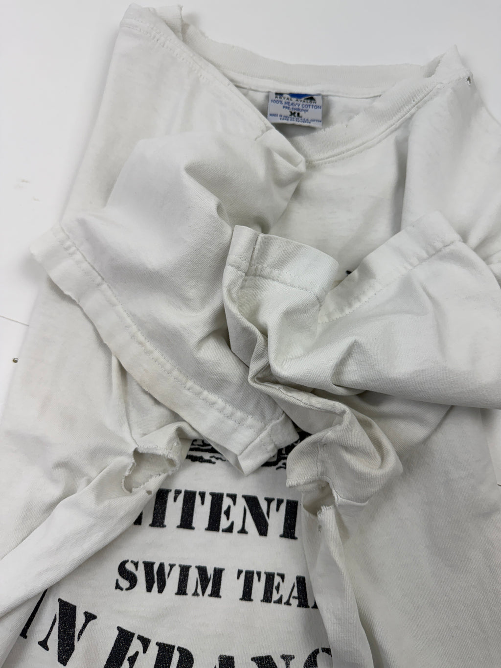 Vintage Alcatraz Penitentiary Distressed Tee White