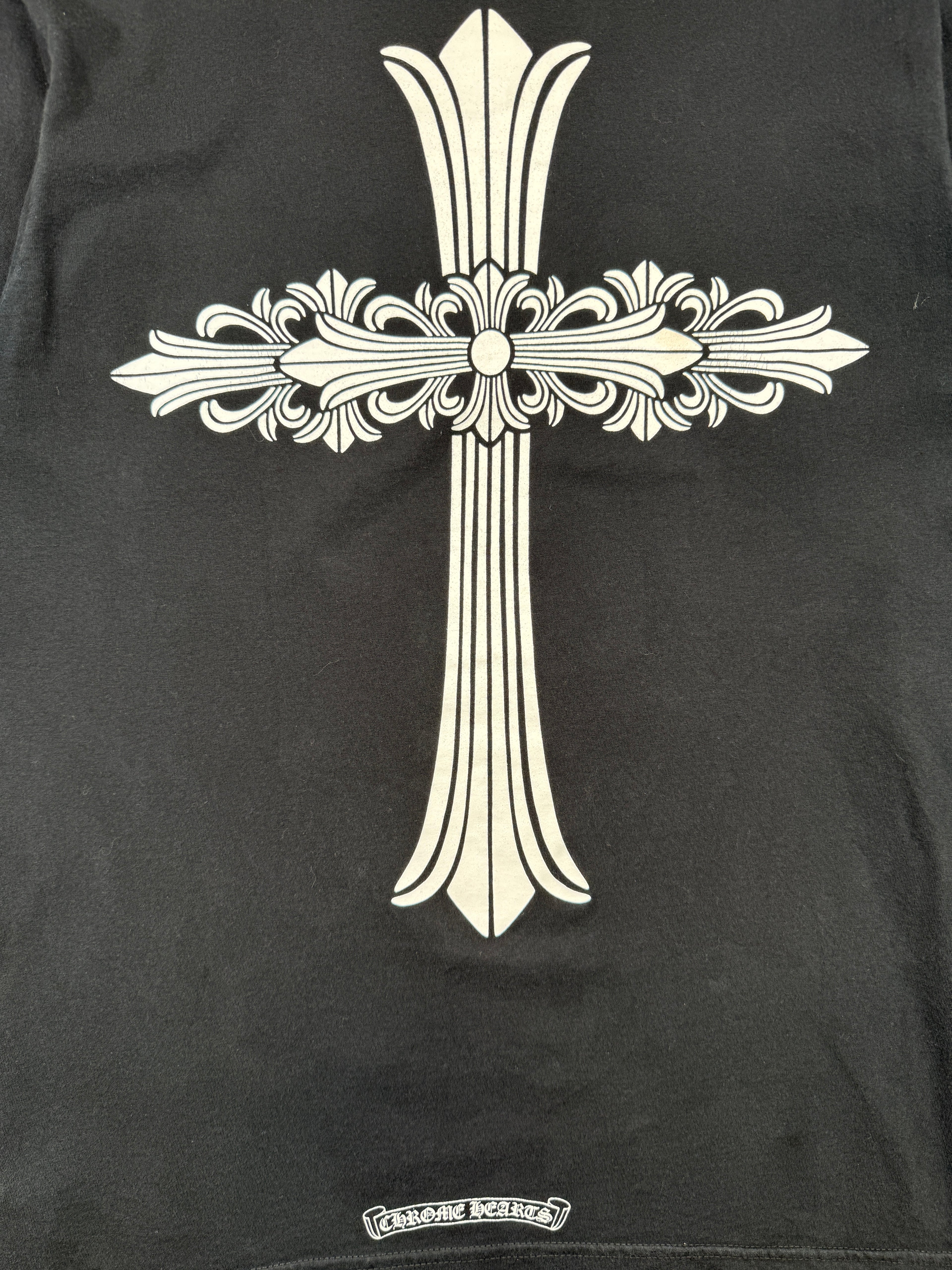 Chrome Hearts Cross Hollywood Script Sleeve L/S Tee Black