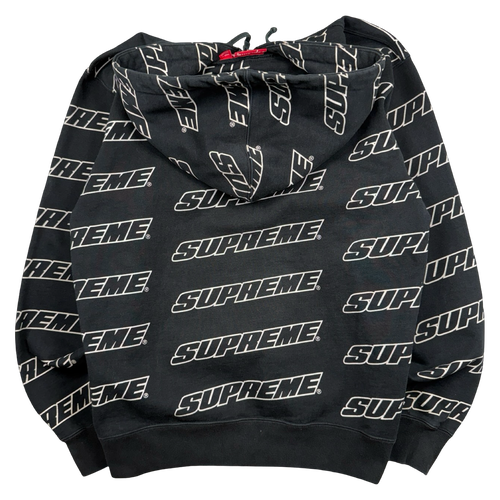 Supreme Repeat Zip Up Sweater Black (USED) | Vintage Clothing Store Canada