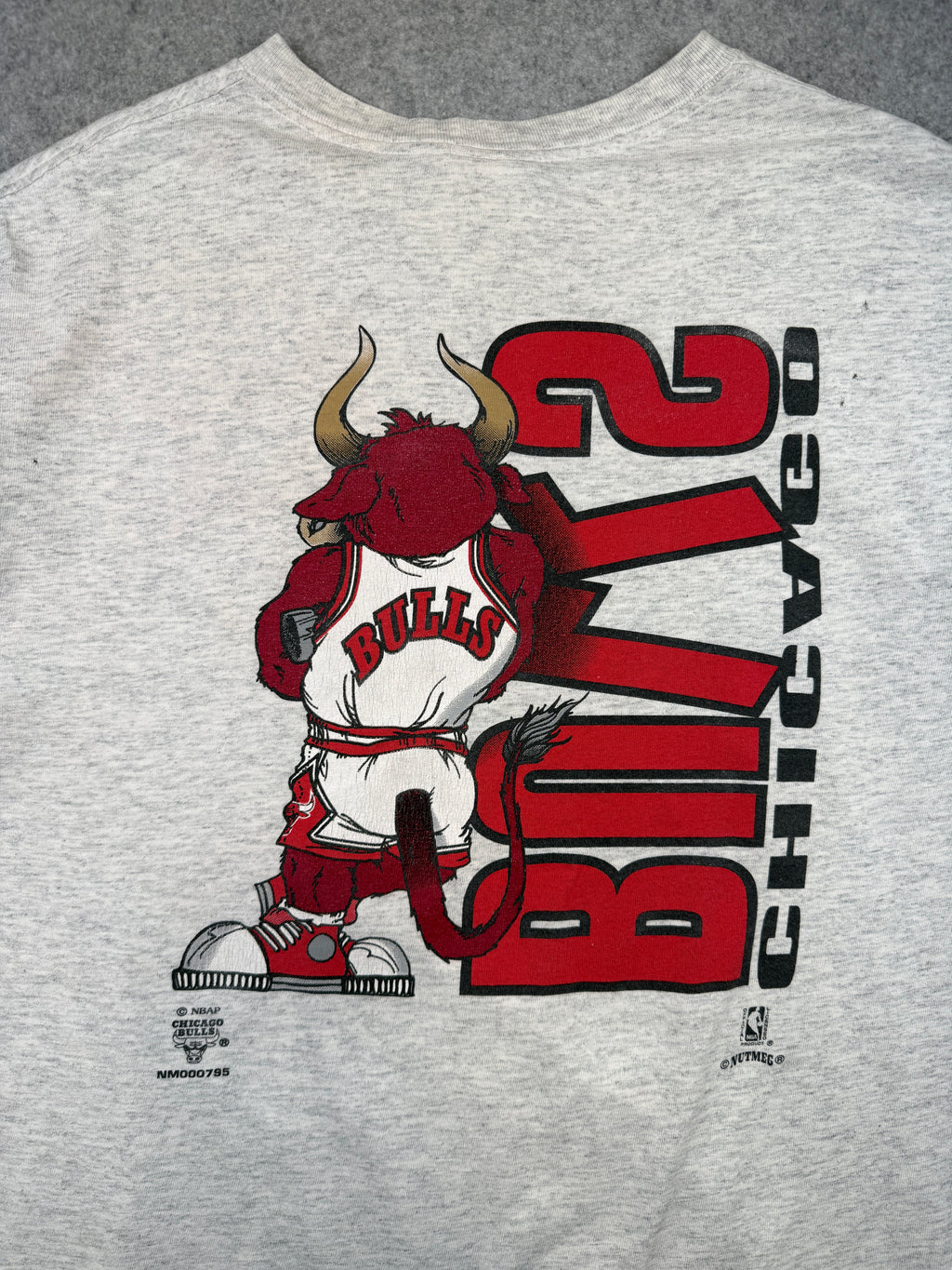 Vintage Chicago Bulls Benny the Bull Mascot Tee Grey