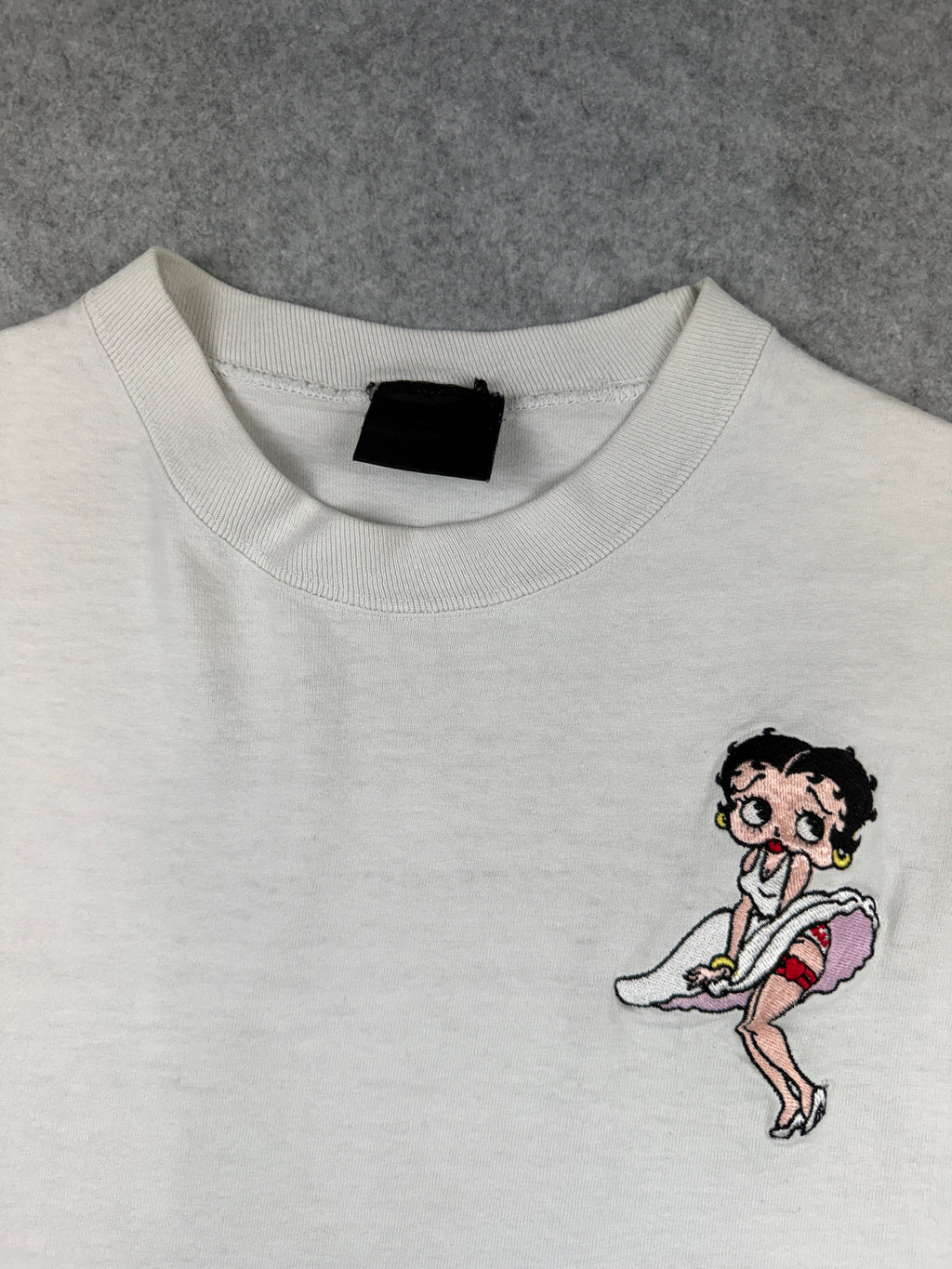 Vintage Betty Boop Embroidered Tee White