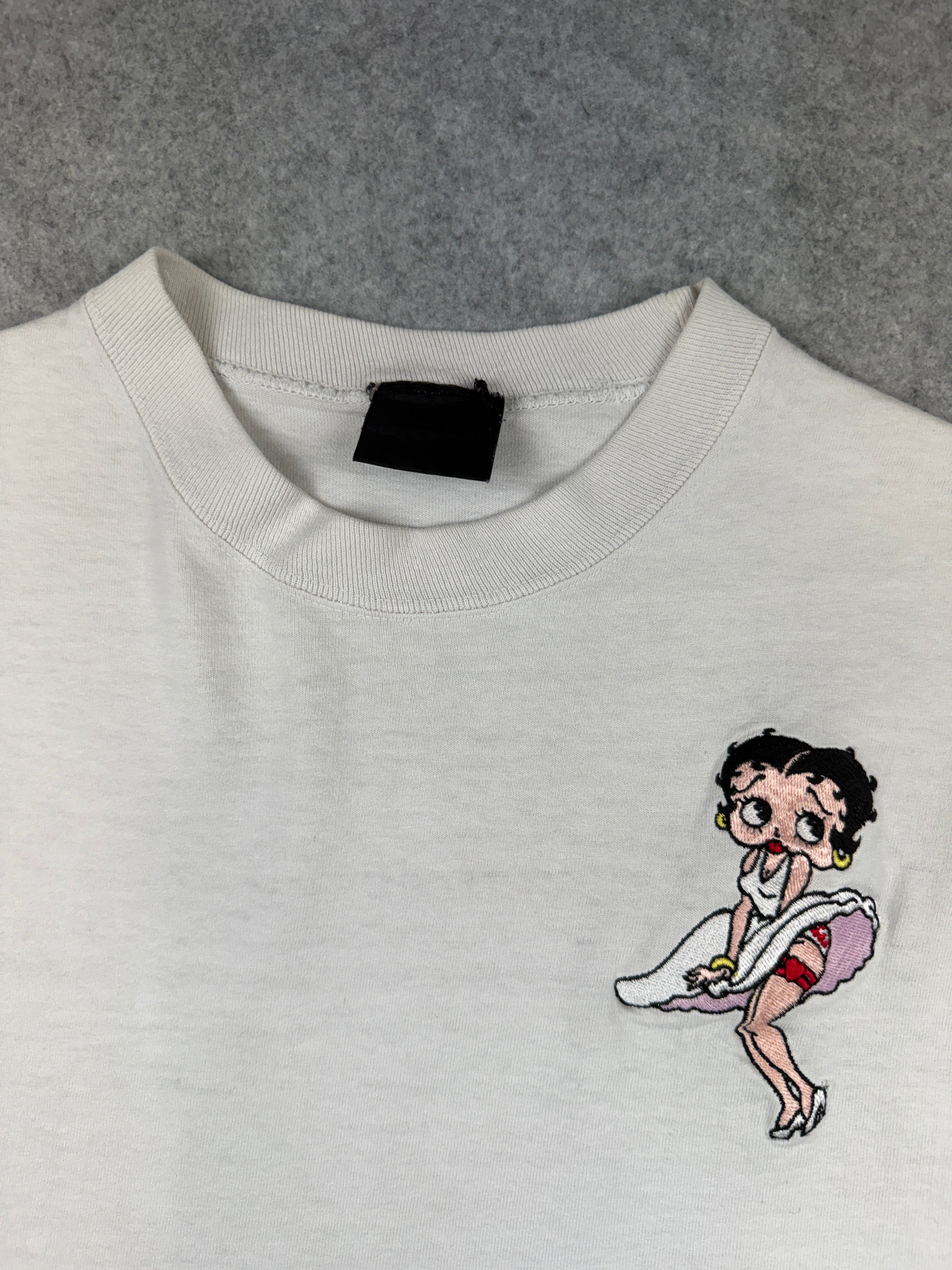 Vintage Betty Boop Embroidered Tee White