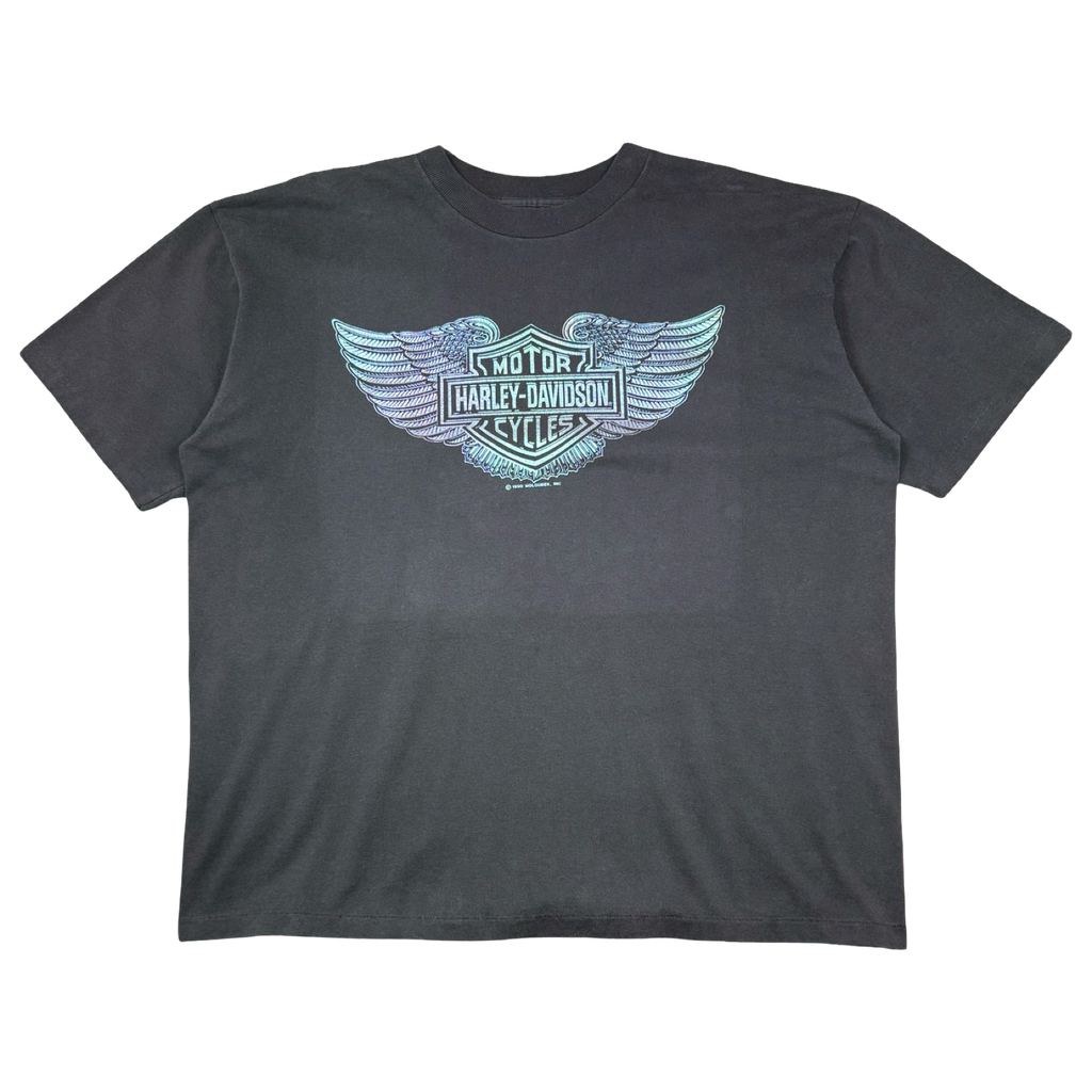 Vintage Harley Davidson Iridescent Logo Tee Black