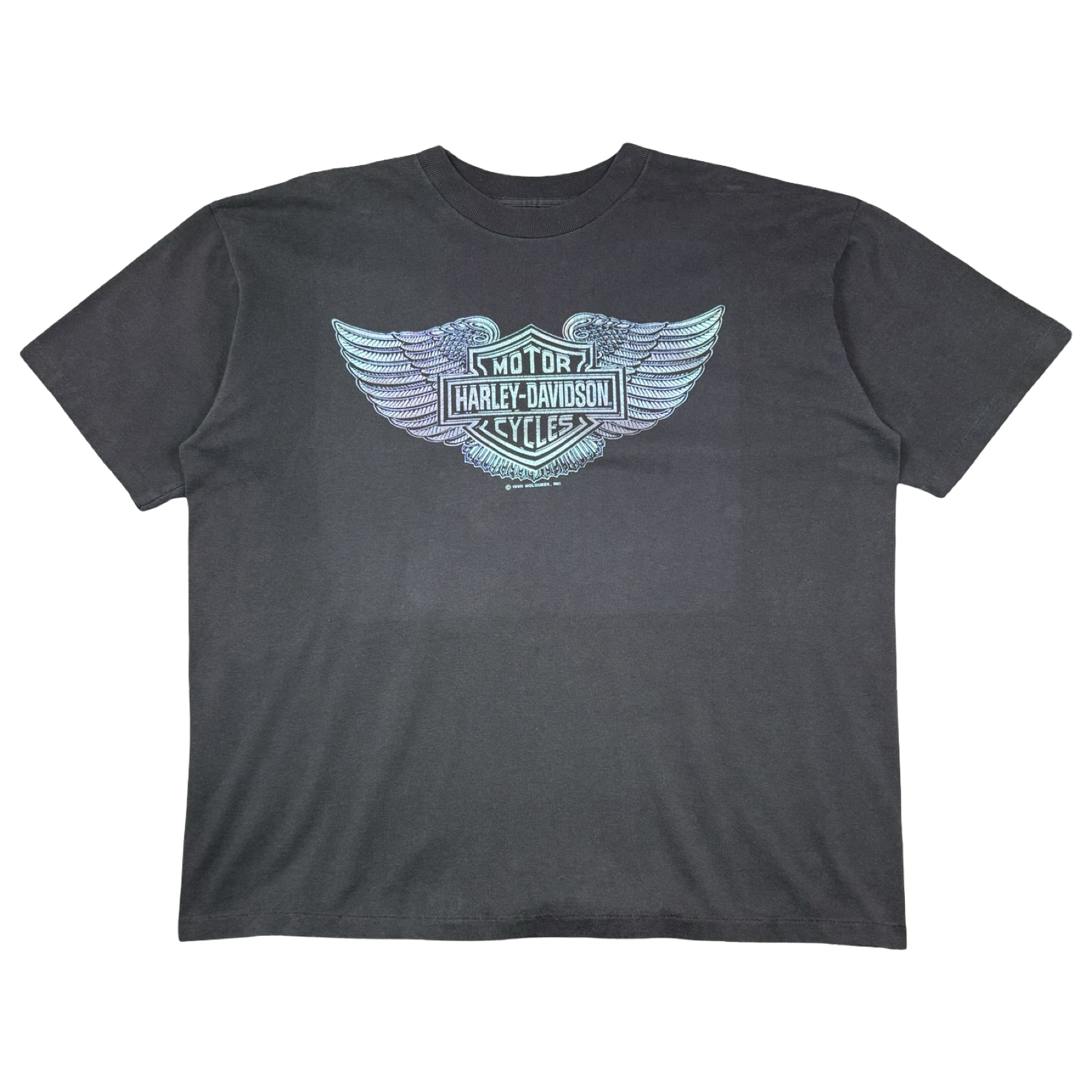 Vintage Harley Davidson Iridescent Logo Tee Black