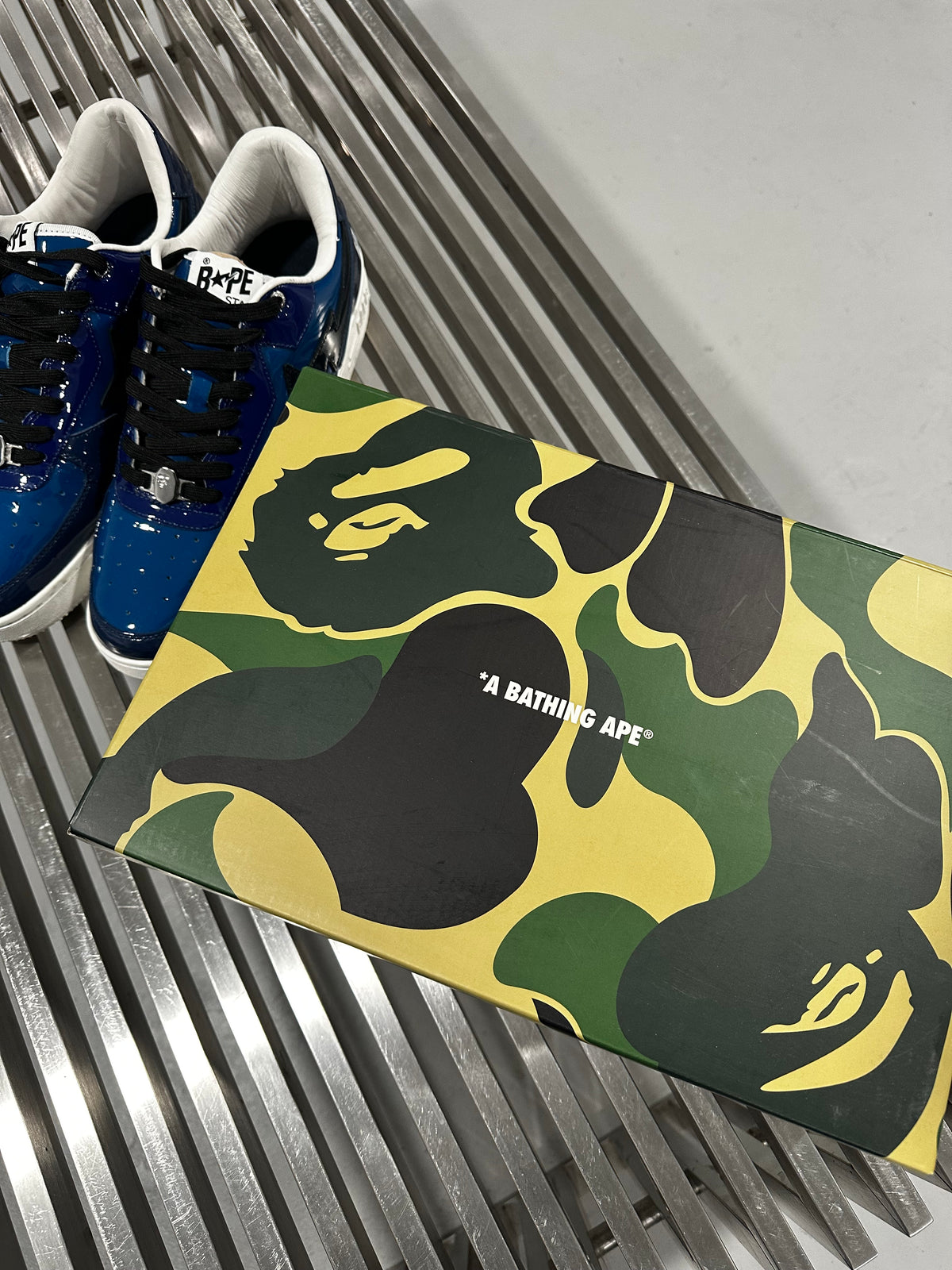 A Bathing Ape Bape Sta Icon M2 Navy (USED)