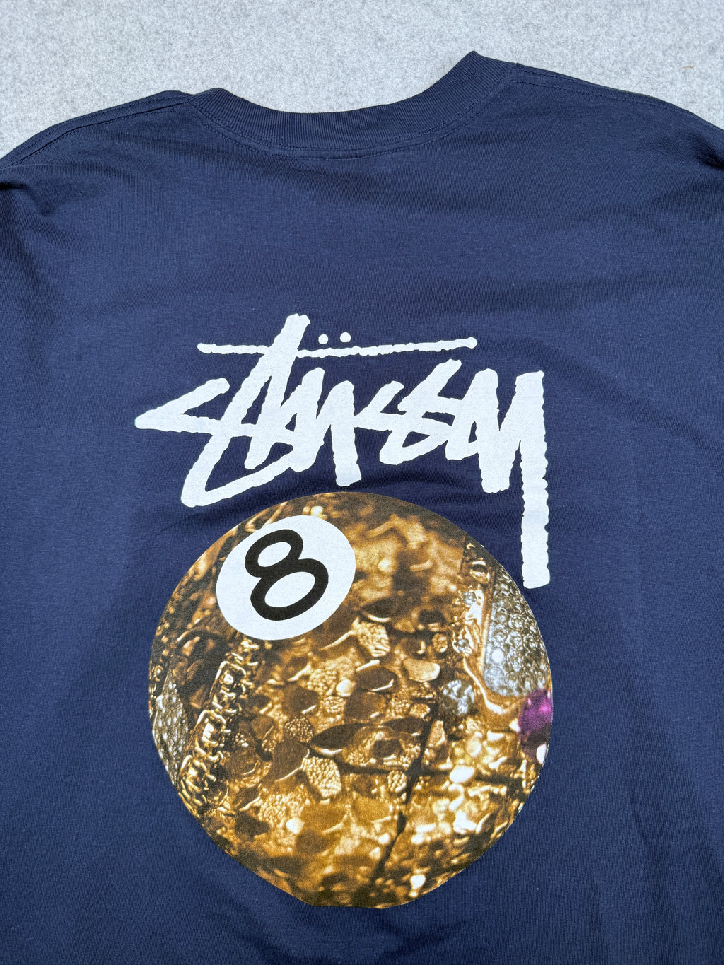 Vintage Stussy Golden 8 Ball L/S Tee Navy