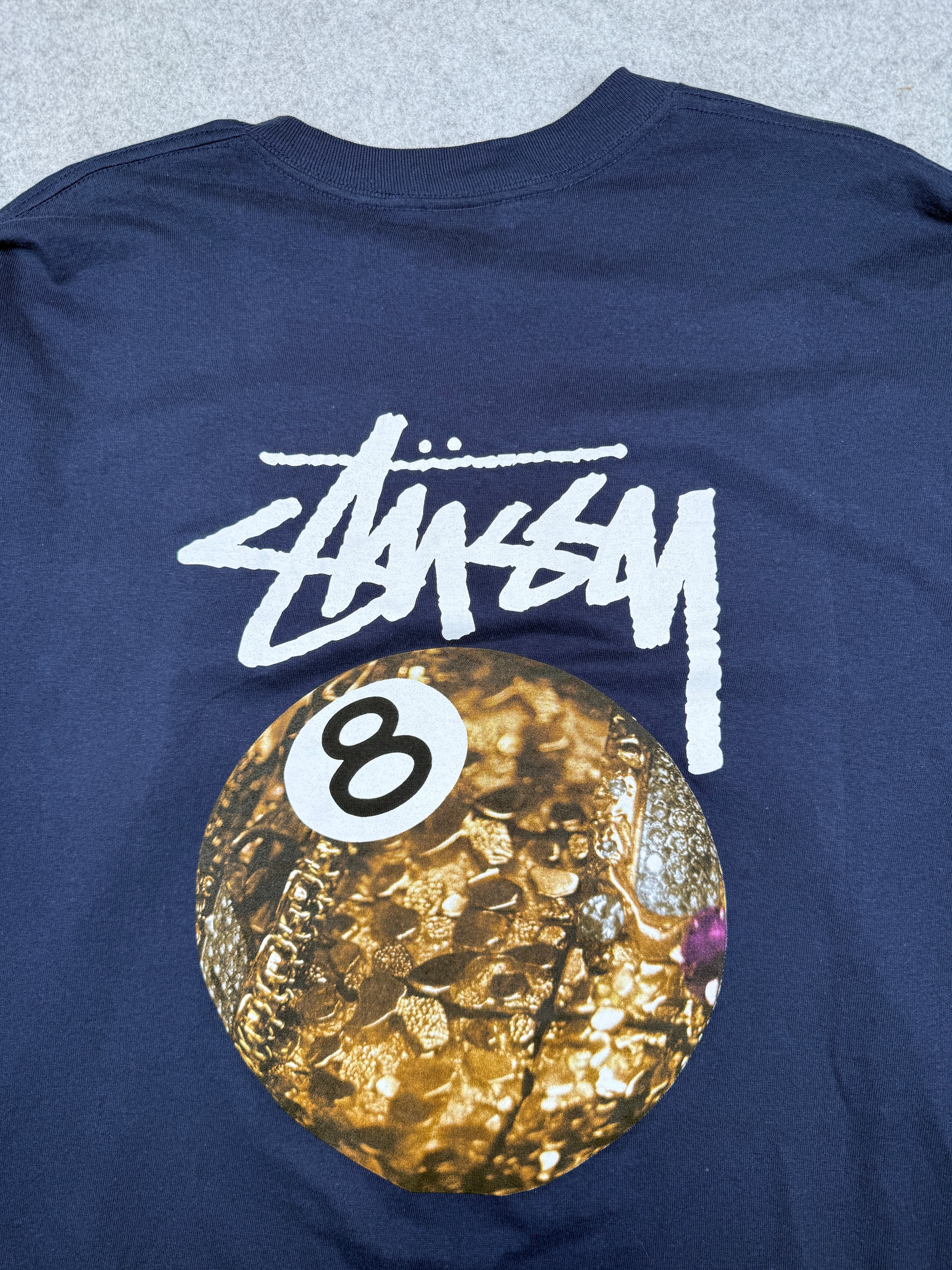 Vintage Stussy Golden 8 Ball L/S Tee Navy