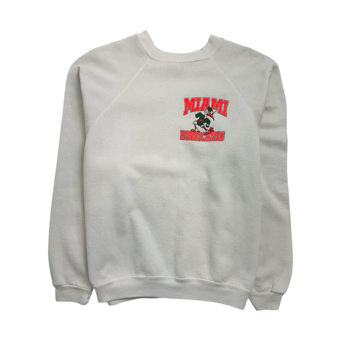 Vintage 90s Miami Hurricanes Sweatshirt White | Vitnage Clothing Store Canada