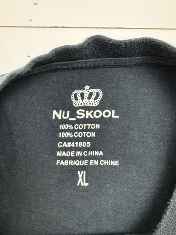 Vintage Y2k Nu_Skool Tee Black