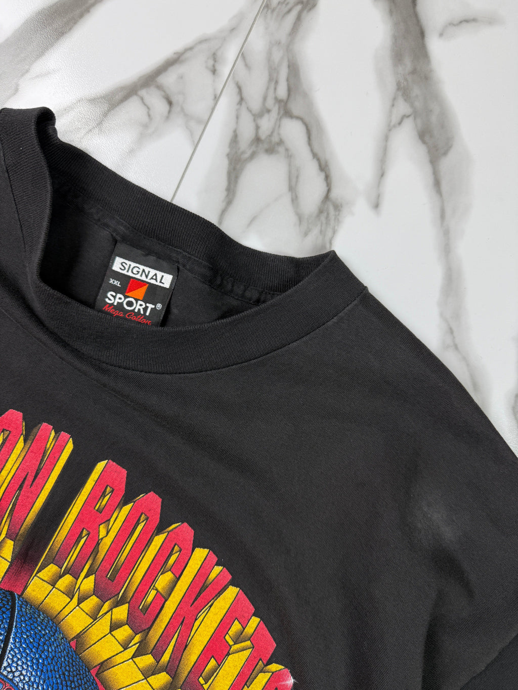 Vintage 1995 Houston Rockets Back to Back Champs Tee Black