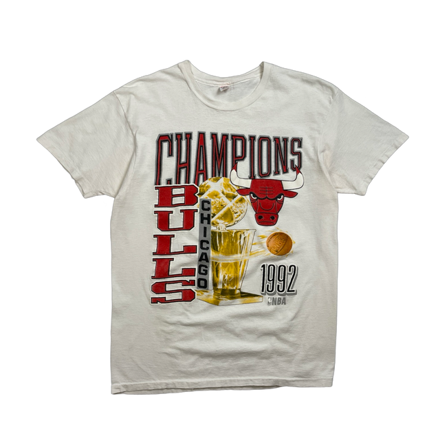 Vintage '92 Chicago Bulls Champions Tee White